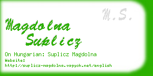 magdolna suplicz business card